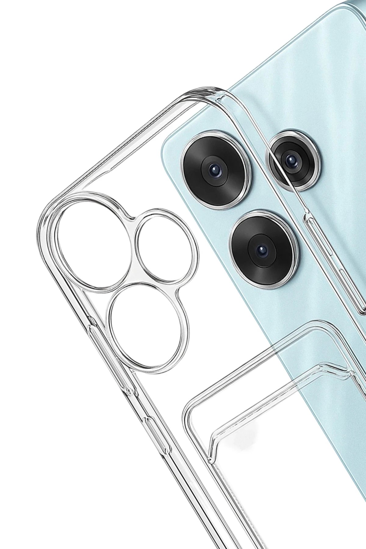 Xiaomi Redmi 13 4G Kılıf Kart Şeffaf Silikon - Şeffaf-(5796) - Görsel 3