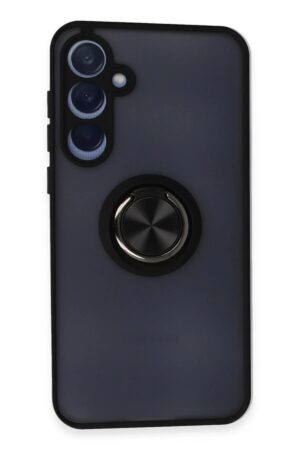 Samsung Galaxy A25 5G Kılıf Montreal Yüzüklü Silikon Kapak - Siyah-(5796)