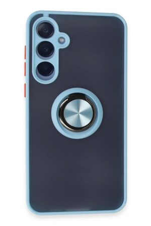 Samsung Galaxy A25 5G Kılıf Montreal Yüzüklü Silikon Kapak - Buz Mavi-(5796)