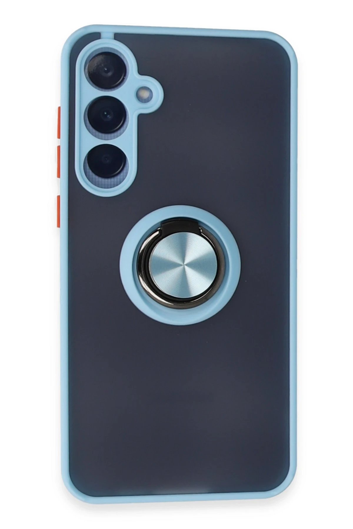 Samsung Galaxy A25 5G Kılıf Montreal Yüzüklü Silikon Kapak - Buz Mavi-(5796)