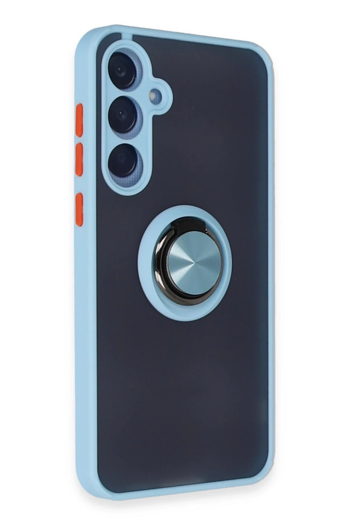 Samsung Galaxy A25 5G Kılıf Montreal Yüzüklü Silikon Kapak - Buz Mavi-(5796) - Görsel 2