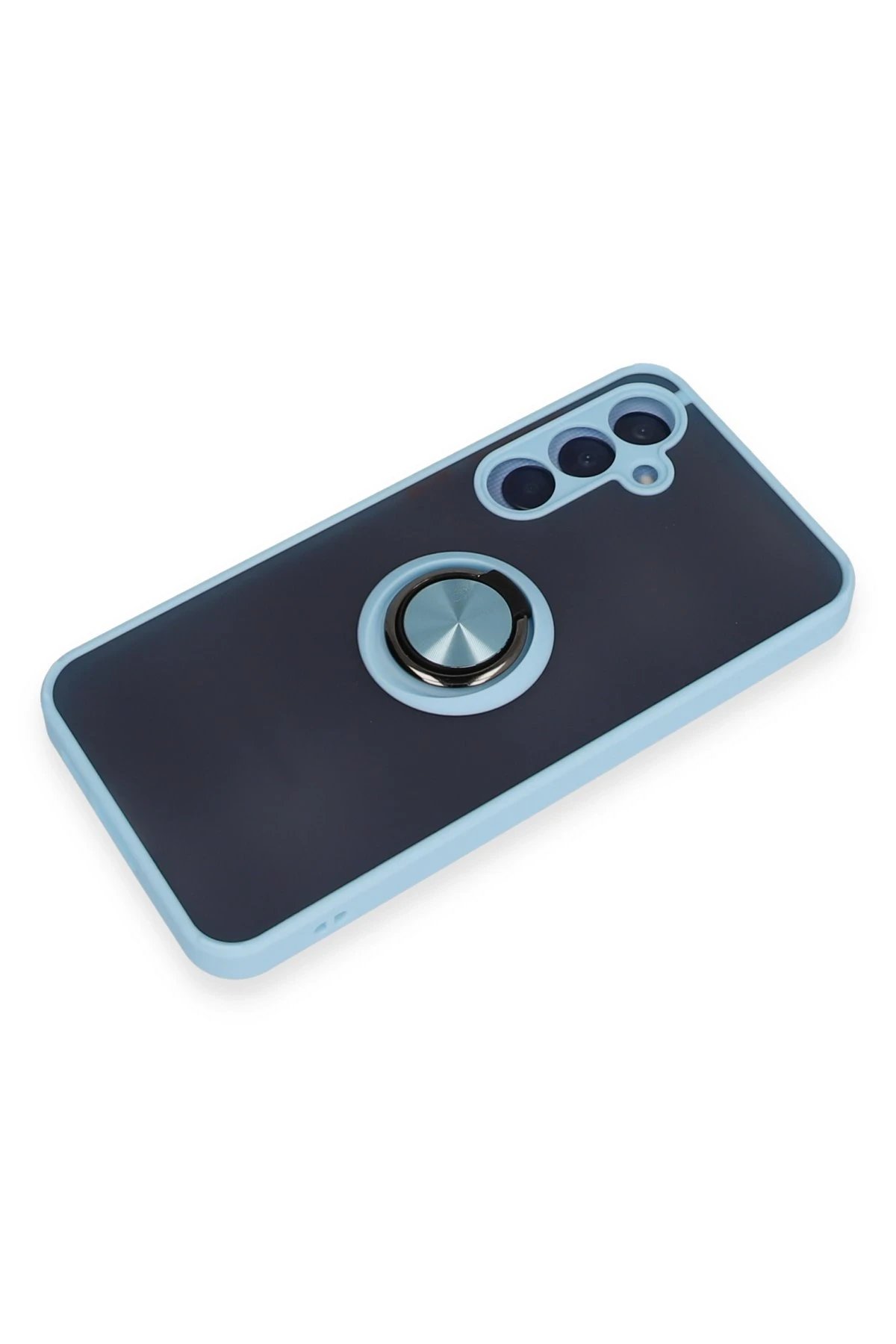 Samsung Galaxy A25 5G Kılıf Montreal Yüzüklü Silikon Kapak - Buz Mavi-(5796) - Görsel 4