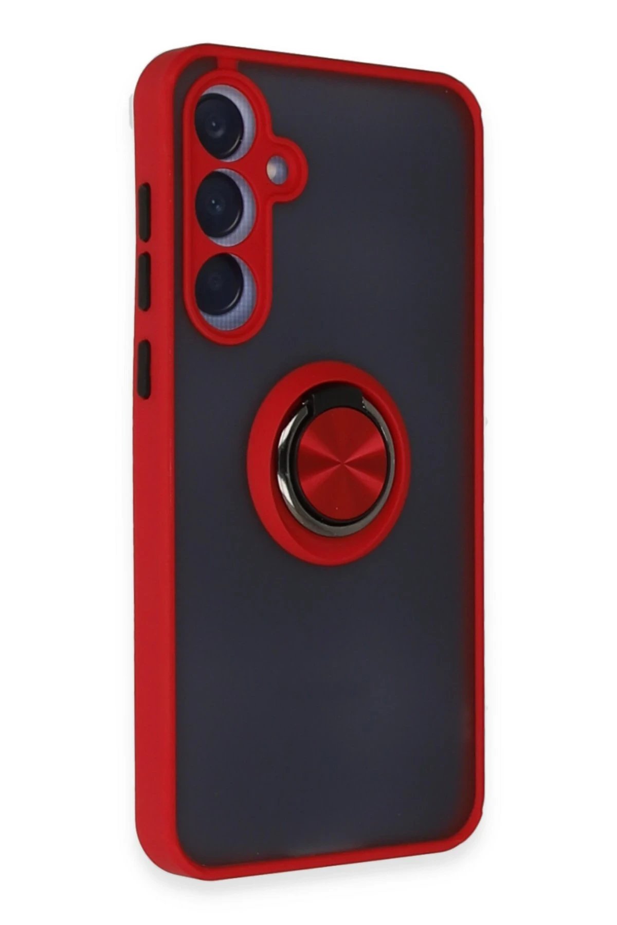 Samsung Galaxy A35 5G Kılıf Montreal Yüzüklü Silikon Kapak - Kırmızı-(5796) - Görsel 2