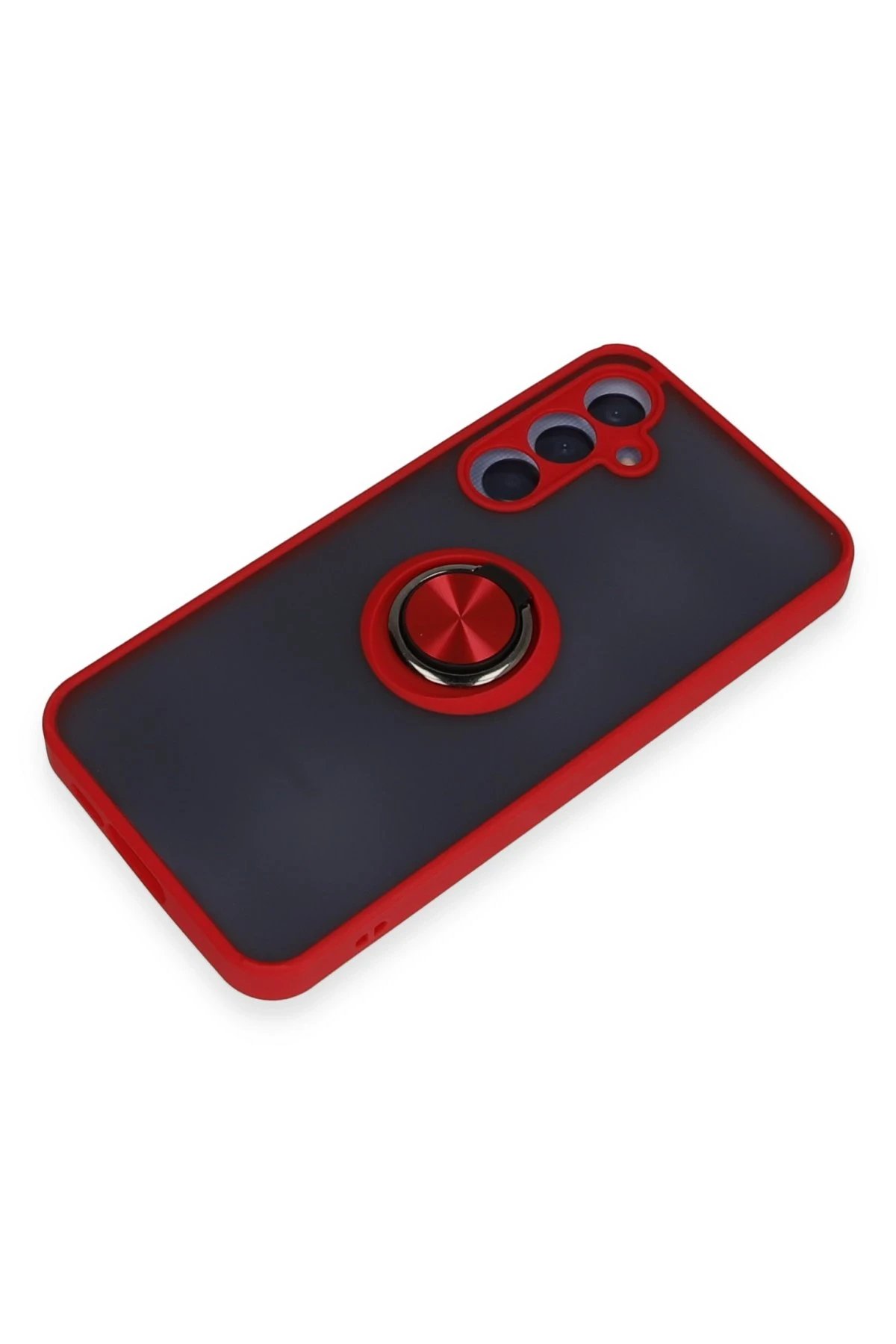 Samsung Galaxy A35 5G Kılıf Montreal Yüzüklü Silikon Kapak - Kırmızı-(5796) - Görsel 4