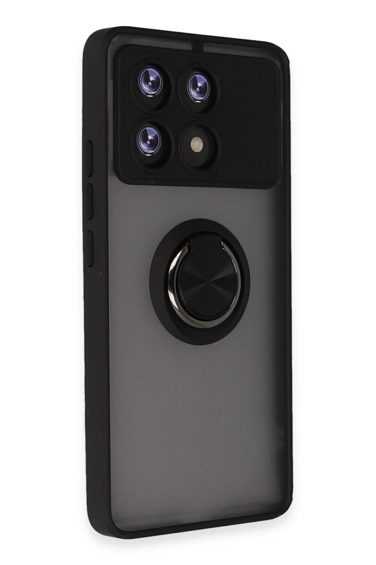 Xiaomi Poco X6 Pro Kılıf Montreal Yüzüklü Silikon Kapak - Siyah-(5796) - Görsel 2