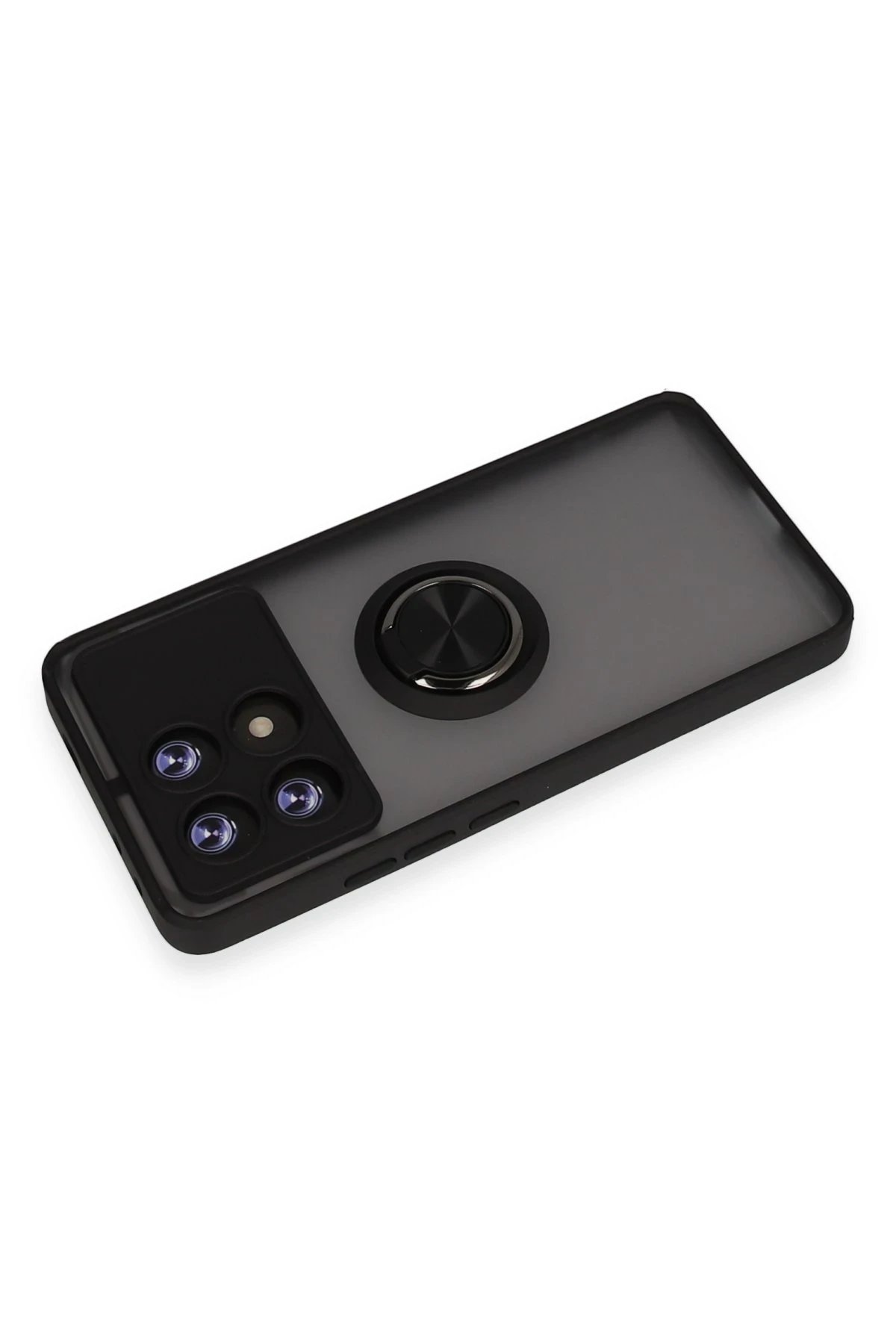 Xiaomi Poco X6 Pro Kılıf Montreal Yüzüklü Silikon Kapak - Siyah-(5796) - Görsel 3