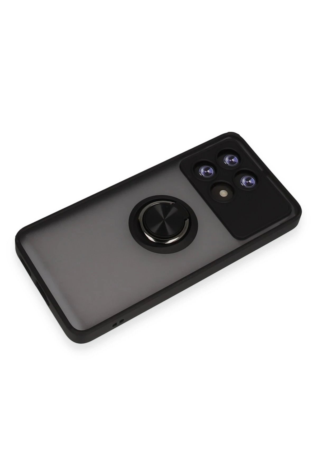 Xiaomi Poco X6 Pro Kılıf Montreal Yüzüklü Silikon Kapak - Siyah-(5796) - Görsel 4