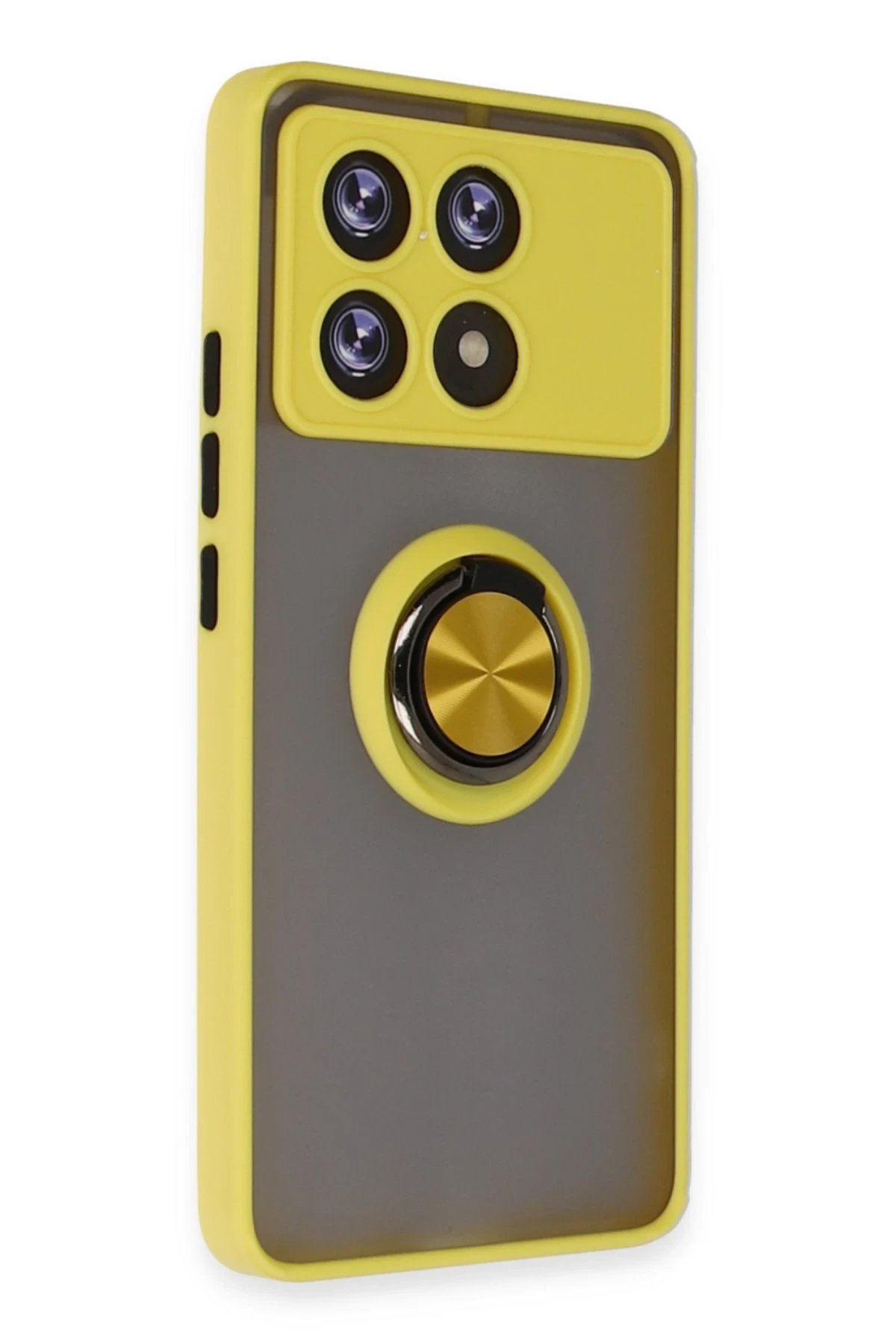 Xiaomi Poco X6 Pro Kılıf Montreal Yüzüklü Silikon Kapak - Sarı-(5796) - Görsel 2