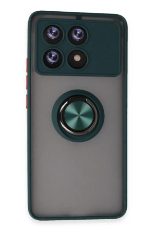 Xiaomi Poco X6 Pro Kılıf Montreal Yüzüklü Silikon Kapak - Yeşil-(5796)