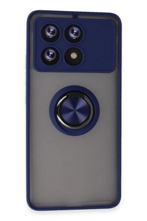 Xiaomi Poco X6 Pro Kılıf Montreal Yüzüklü Silikon Kapak - Lacivert-(5796)