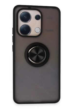 Xiaomi Redmi Note 13 4G Kılıf Montreal Yüzüklü Silikon Kapak - Siyah-(5796)