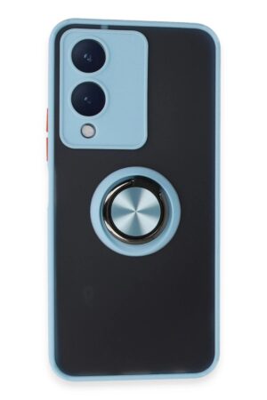 Vivo Y17S Kılıf Montreal Yüzüklü Silikon Kapak - Buz Mavi-(5796)