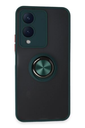 Vivo Y17S Kılıf Montreal Yüzüklü Silikon Kapak - Yeşil-(5796)
