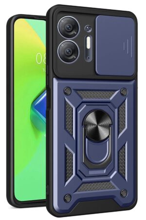 İnfinix Hot 30 5G Kılıf Pars Lens Yüzüklü Silikon - Lacivert-(5796)