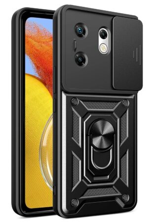 İnfinix Zero 30 4G Kılıf Pars Lens Yüzüklü Silikon - Siyah-(5796)