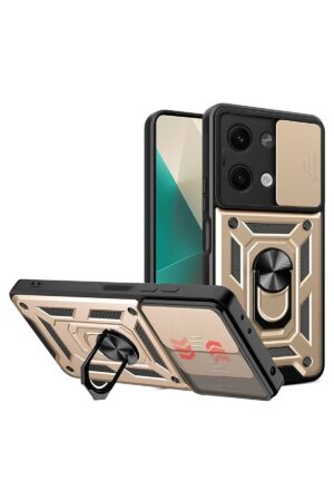 Xiaomi Poco X6 Kılıf Pars Lens Yüzüklü Silikon - Gold-(5796)