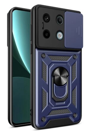 Xiaomi Poco X6 Pro Kılıf Pars Lens Yüzüklü Silikon - Lacivert-(5796)