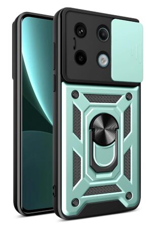 Xiaomi Poco X6 Pro Kılıf Pars Lens Yüzüklü Silikon - Yeşil-(5796)