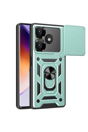 Xiaomi Redmi 13 4G Kılıf Pars Lens Yüzüklü Silikon - Yeşil-(5796)