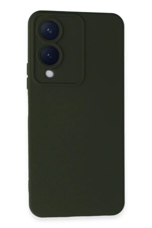 Vivo Y17S Kılıf Nano içi Kadife Silikon - Koyu Yeşil-(5796)