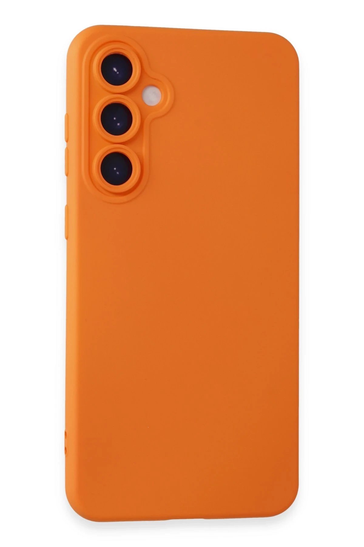 Samsung Galaxy S24 Kılıf Nano içi Kadife Silikon - Turuncu-(5796)