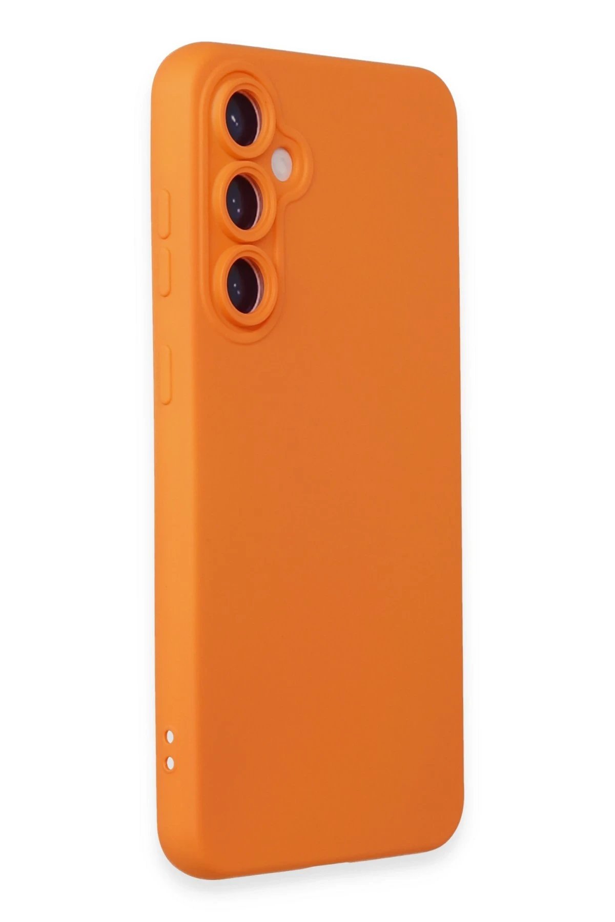 Samsung Galaxy S24 Kılıf Nano içi Kadife Silikon - Turuncu-(5796) - Görsel 2