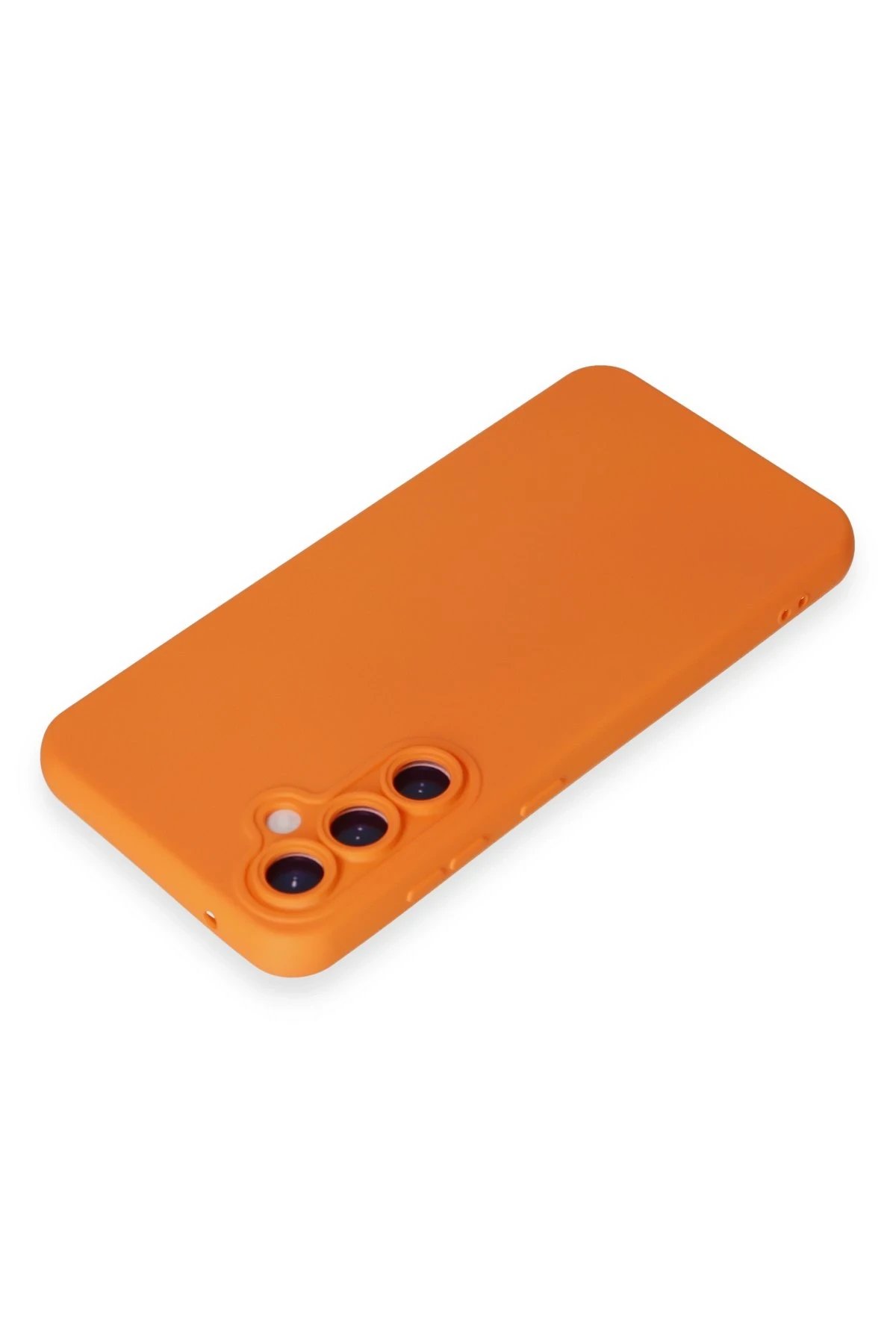 Samsung Galaxy S24 Kılıf Nano içi Kadife Silikon - Turuncu-(5796) - Görsel 3