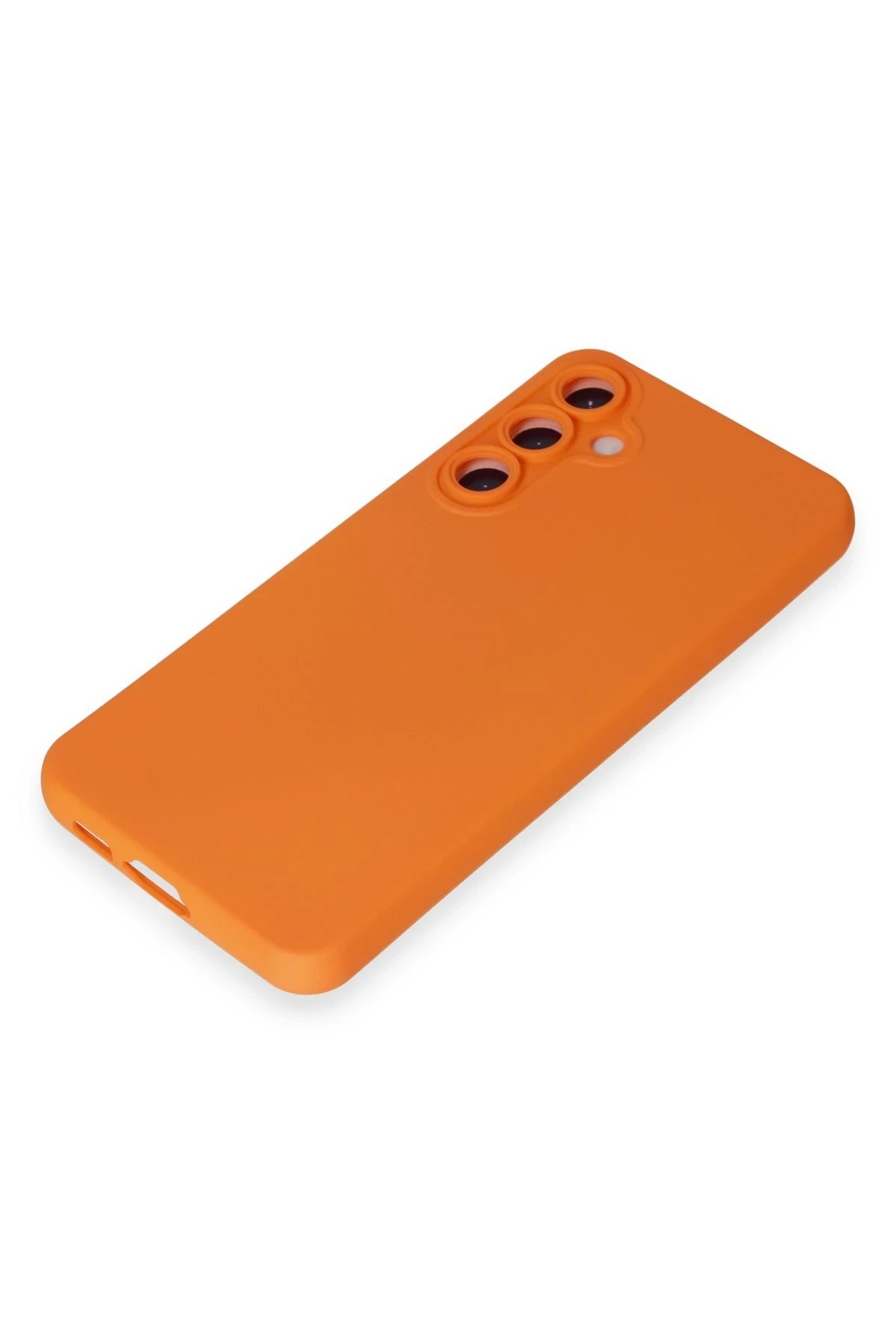 Samsung Galaxy S24 Kılıf Nano içi Kadife Silikon - Turuncu-(5796) - Görsel 4