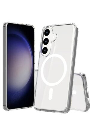 Samsung Galaxy S24 Kılıf Magneticsafe Şeffaf Silikon - Şeffaf-(5796)