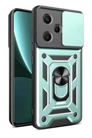 Xiaomi Redmi Note 13 Pro Plus Kılıf Pars Lens Yüzüklü Silikon - Yeşil-(5796)