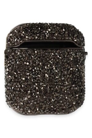 Airpods 2 (2.nesil) Mira Taşlı Kılıf - Siyah-(5796)