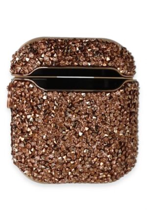 Airpods 2 (2.nesil) Mira Taşlı Kılıf - Rose Gold-(5796)