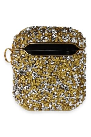 Airpods 2 (2.nesil) Mira Taşlı Kılıf - Gold-(5796)