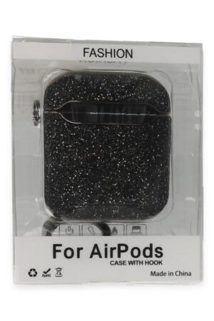 Airpods 2 (2.nesil) Spell Simli Kılıf - Siyah-(5796)