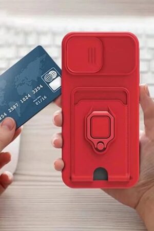 Xiaomi Redmi Note 13 Pro 5G Kılıf Zuma Kartvizitli Yüzüklü Silikon - Siyah-(5796)