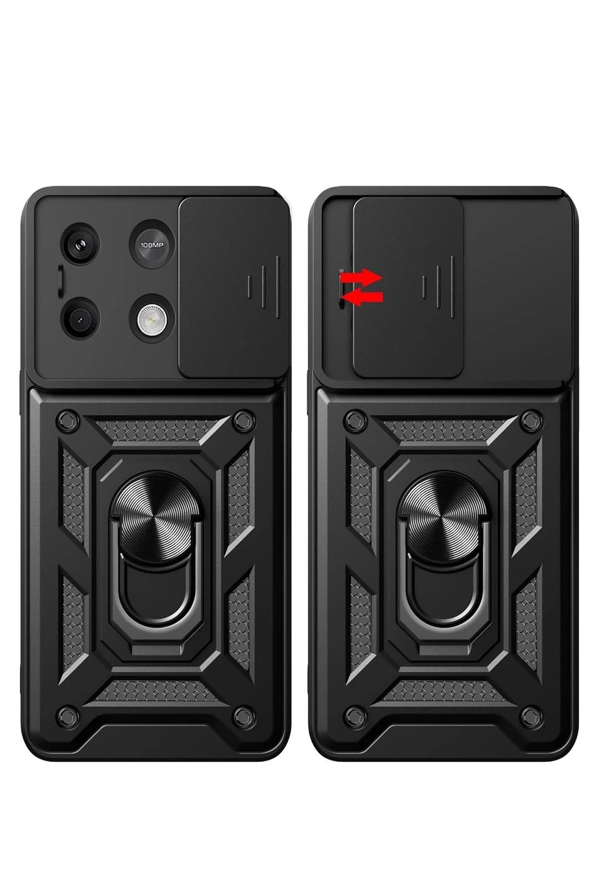 Xiaomi Poco M6 Pro 4G Kılıf Pars Lens Yüzüklü Silikon - Yeşil-(5796) - Görsel 3