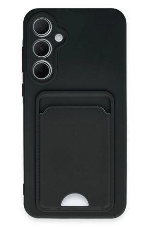 Samsung Galaxy A35 5G Kılıf Kelvin Kartvizitli Silikon - Siyah-(5796)