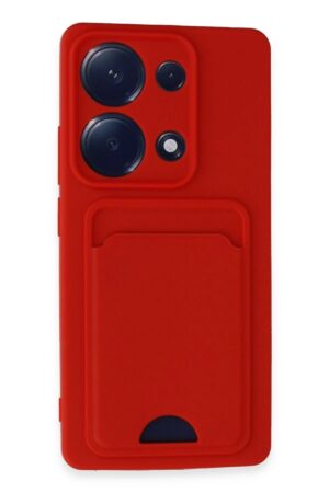 Xiaomi Redmi Note 13 Pro 4G Kılıf Kelvin Kartvizitli Silikon - Kırmızı-(5796)