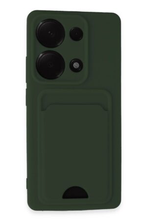 Xiaomi Redmi Note 13 Pro 4G Kılıf Kelvin Kartvizitli Silikon - Koyu Yeşil-(5796)