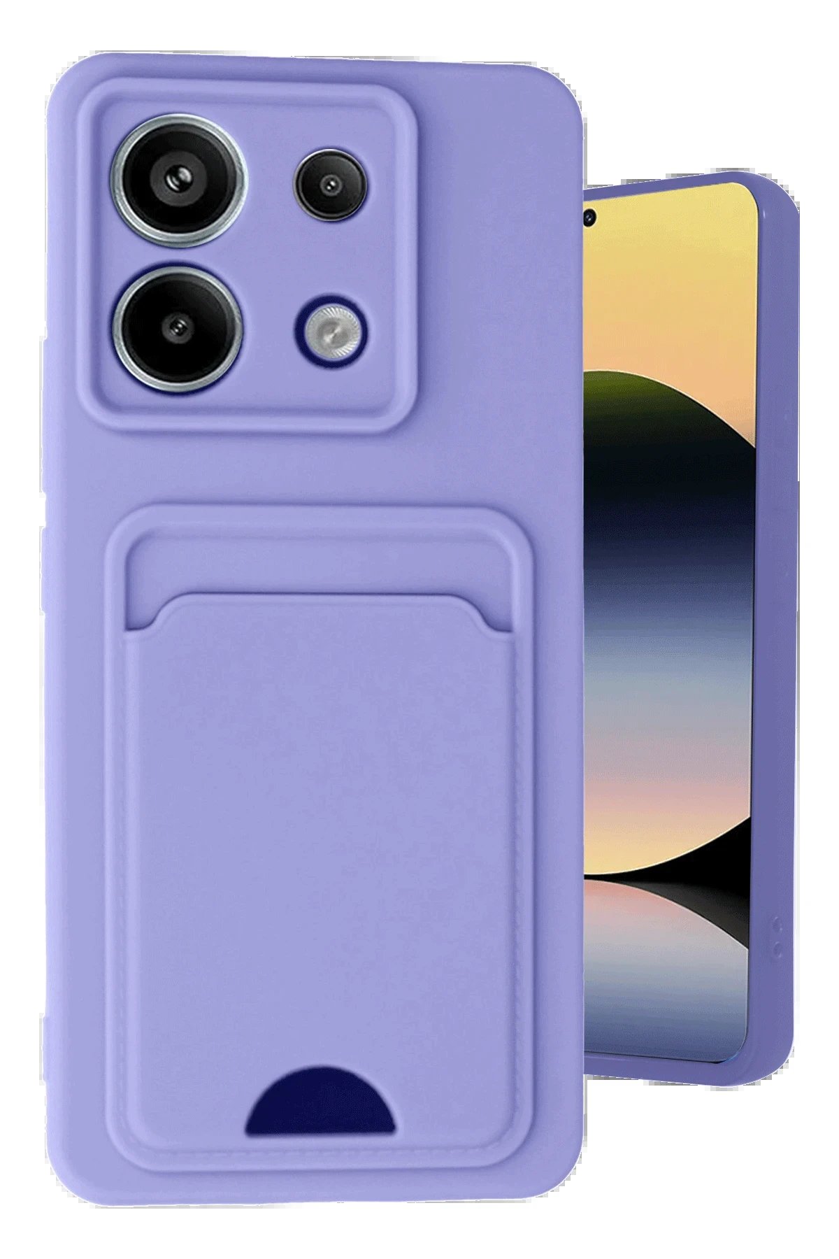 Xiaomi Redmi Note 13 Pro 5G Kılıf Kelvin Kartvizitli Silikon - Lila-(5796)