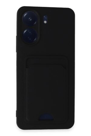 Xiaomi Redmi 13C Kılıf Kelvin Kartvizitli Silikon - Siyah-(5796)