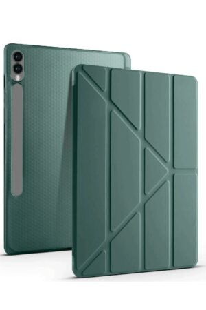 Samsung Galaxy X610 Tab S9 FE Plus 12.4 Kılıf Kalemlikli Mars Tablet Kılıfı - Koyu Yeşil-(5796)