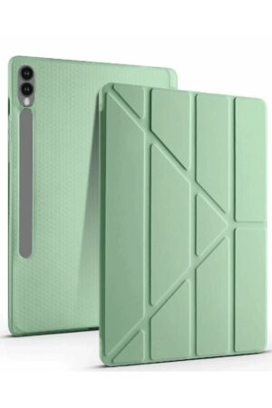 Samsung Galaxy X610 Tab S9 FE Plus 12.4 Kılıf Kalemlikli Mars Tablet Kılıfı - Açık Yeşil-(5796)