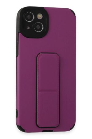 iPhone 14 Plus Kılıf Mega Standlı Silikon - Mor-(5796)