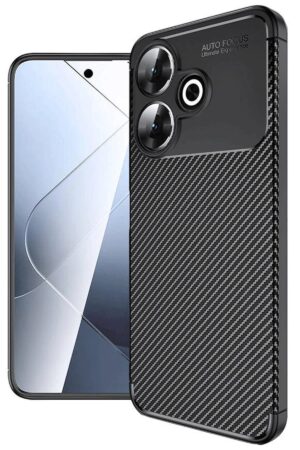 Xiaomi Redmi 13 4G Kılıf Auto Focus Karbon Kapak - Siyah-(5796)