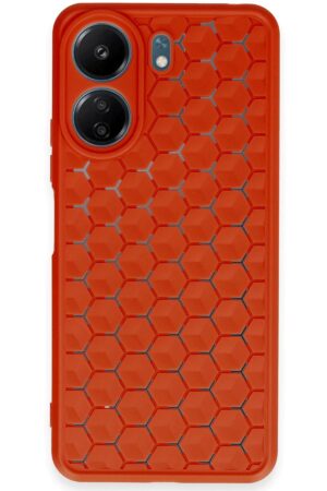 Xiaomi Redmi 13C Kılıf Petek Silikon Kapak - Kırmızı-(5796)