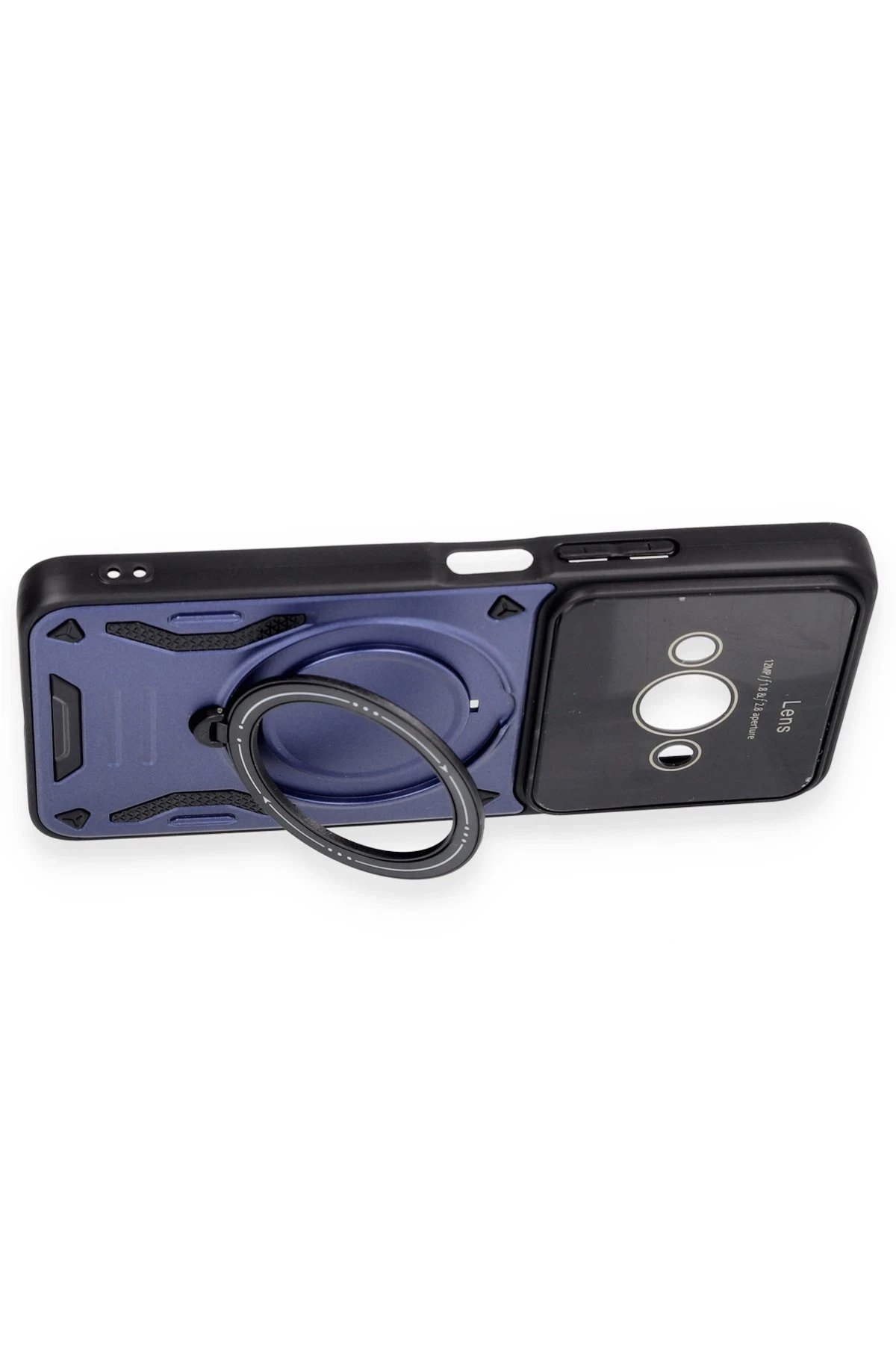 Xiaomi Poco C61 Kılıf Joy Lens Standlı Kapak - Koyu Yeşil-(5796) - Görsel 3