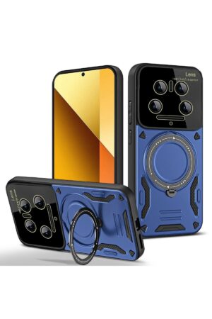 Xiaomi Mi 14 Ultra Kılıf Joy Lens Standlı Kapak - Lacivert-(5796)