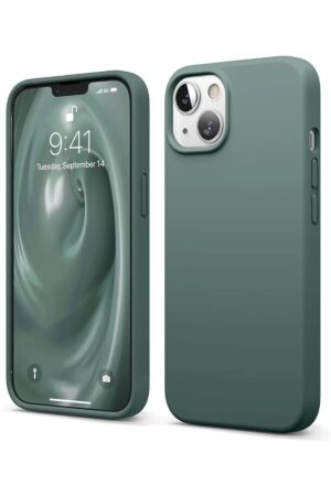 iPhone 14 Kılıf First Silikon - Koyu Yeşil-(5796)