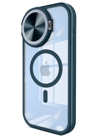 iPhone 14 Pro Max Kılıf Teleskop Lens Magsafe Silikon Kapak - Lacivert-(5796)